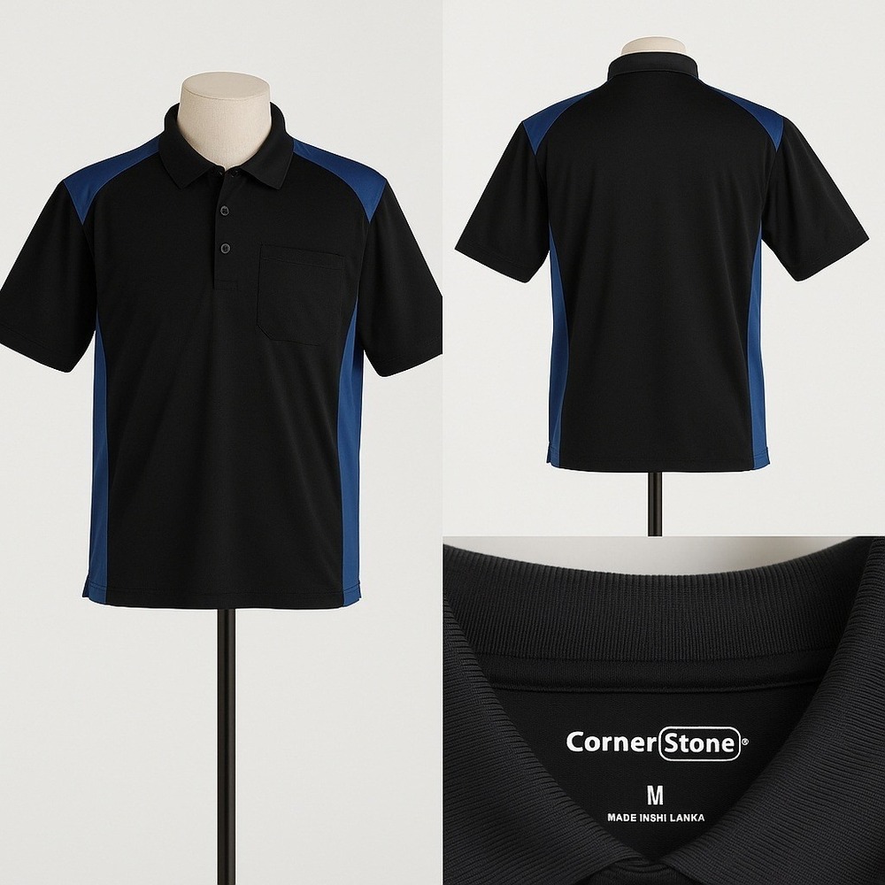 CornerStone‎ Men M Polo Shirt Colorblock Golf Pickleball Sports Bowling Mesh